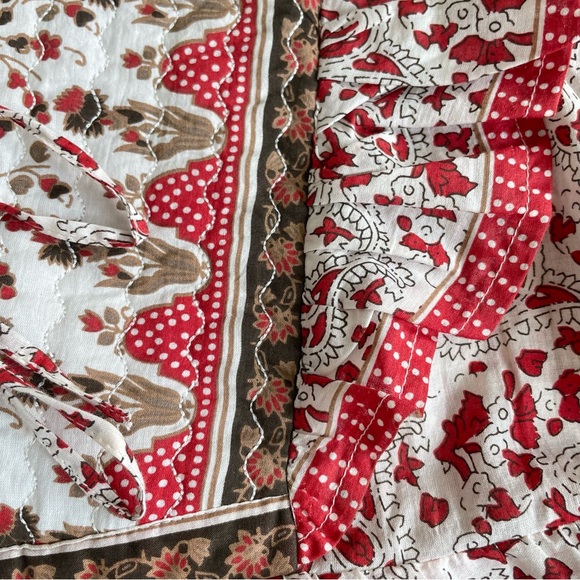 Bailey 44 Anthropologie Top L Quilted Patchwork Block Print Floral Puff Sleeve - Picture 10 of 16